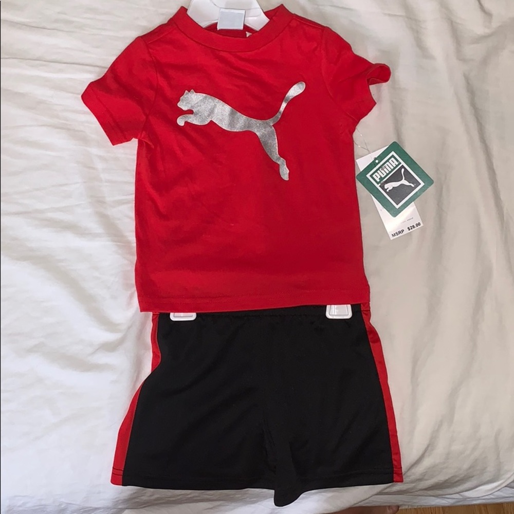 Puma baby boy outfit. Shirt and shorts